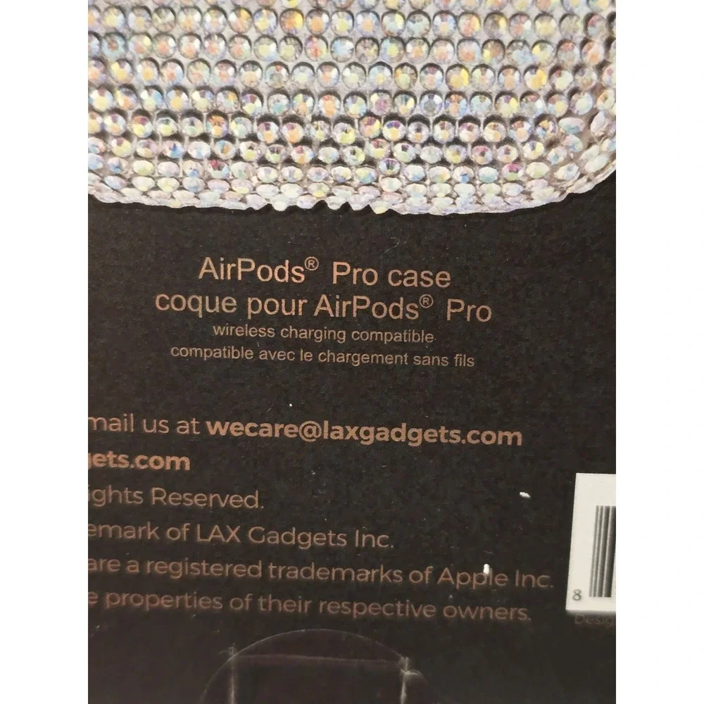 LAX Glitter AirPods Pro‎ Case Bling Rhinestone Protective Cover NIB